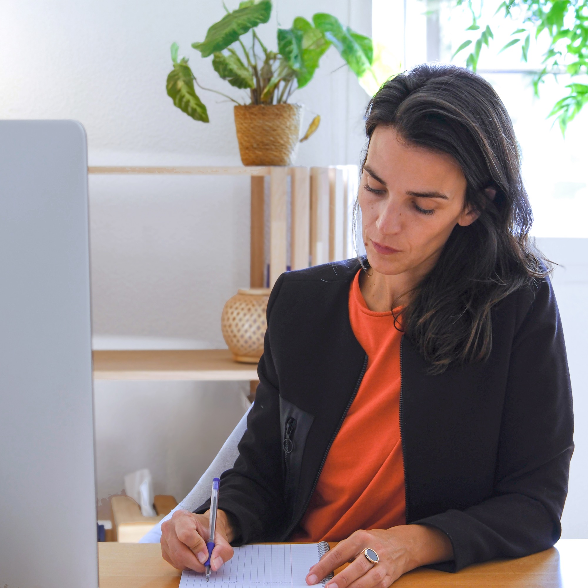 Johanna Clamaron en séance de travail